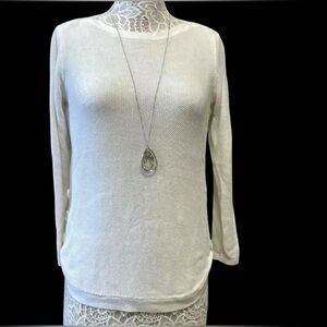 2/20 white sweater with buttons on the side